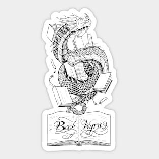 Book Wyrm (achromatic) Sticker